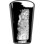 Vektor ClipArt-bilder av kall pint öl i svart och vitt